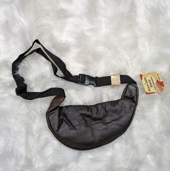 NWT Vintage Patchwork Genuine Leather Rawhide Brown Shoulder Crossbody Belt Bag - Picture 2 of 7